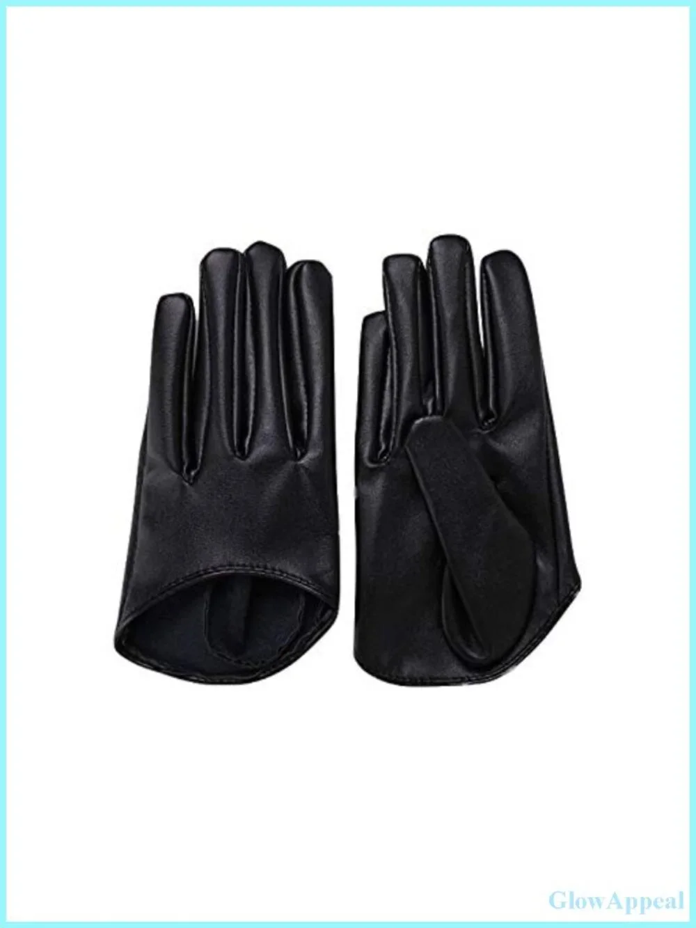 Faux Leather Women's Half Palm Gloves - Extra Short Driving Costume Gloves